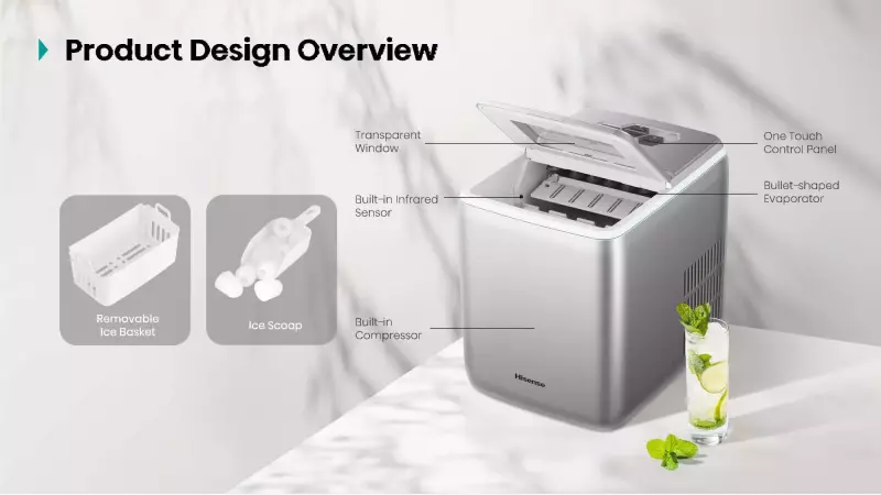 Hisense Ice Maker 12KG/24h 1000mL water tank (ICM1263)