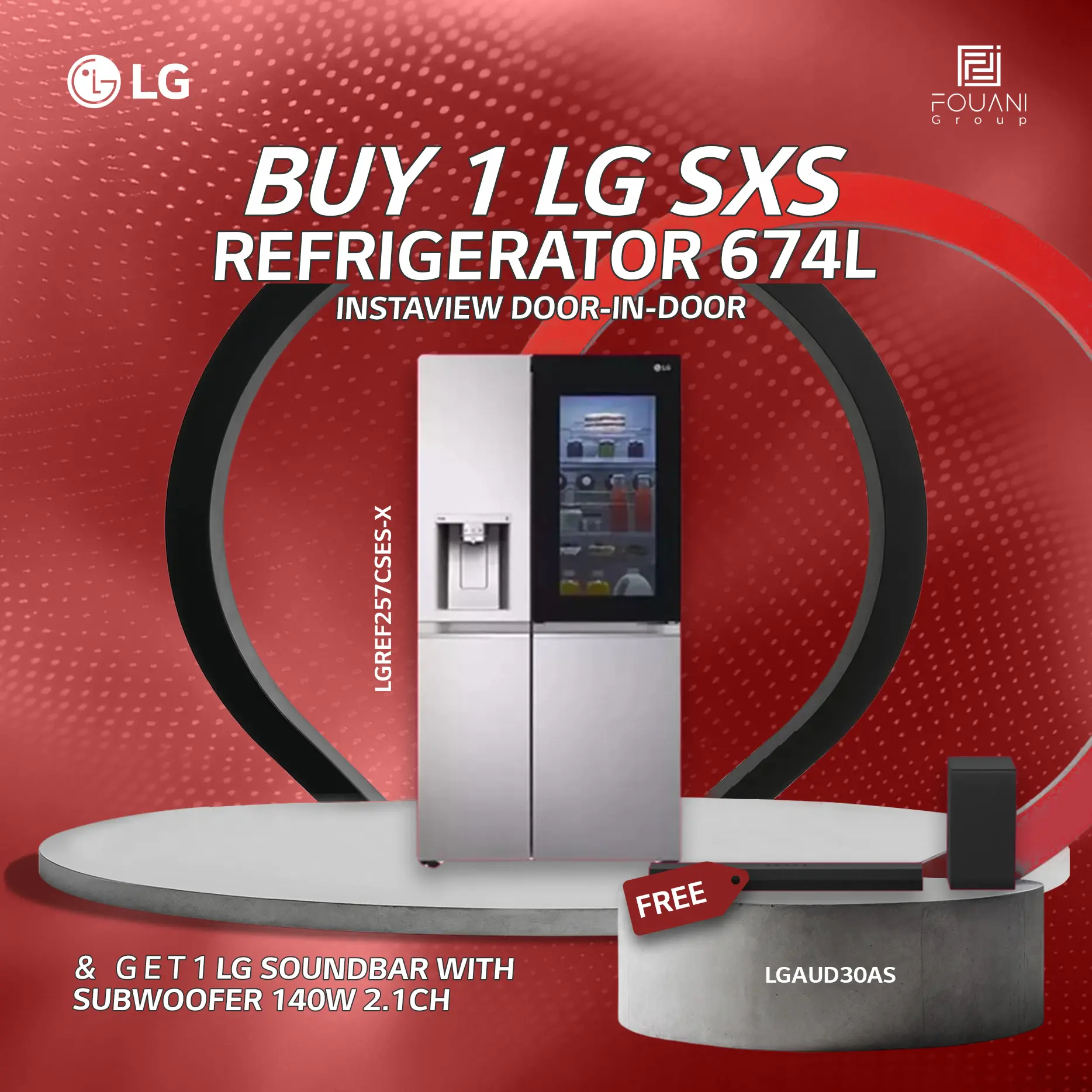 LG SxS Refrigerator 674L (GC-X257CSES) InstaView Door-in-Door LG SxS Refrigerator 674L (GC-X257CSES) InstaView Door-in-Door