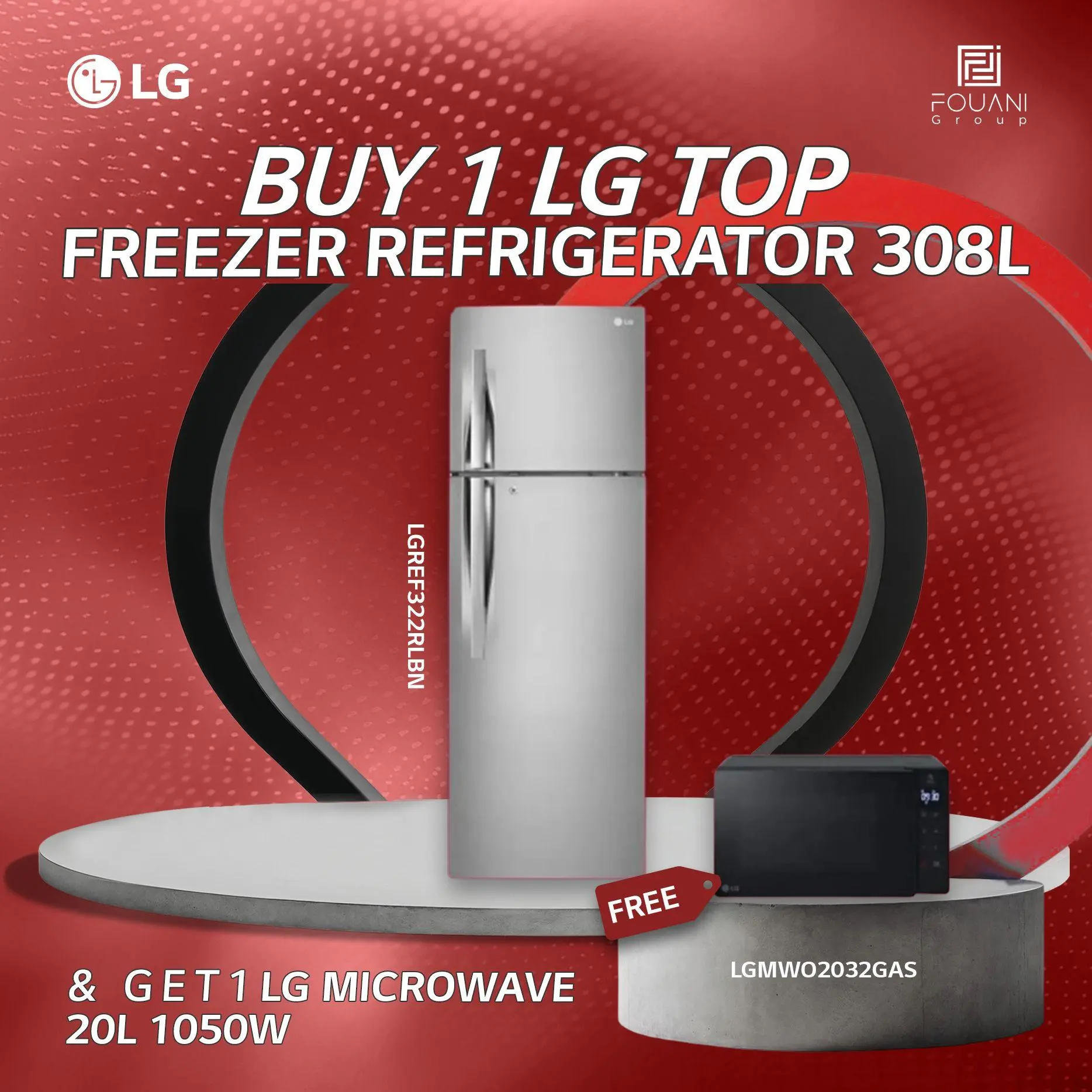 LG Top Freezer Refrigerator 308L (GL-C322RLBN)