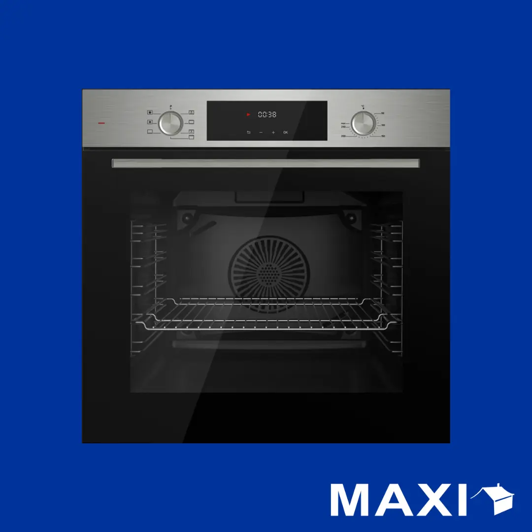 Maxi Electric Built-in Oven 60CM (QBP7SSD) Black & Stainless Steel