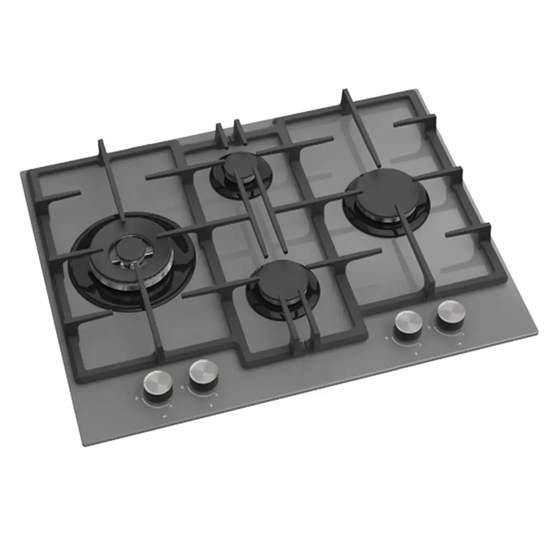 Maxi Tabletop Gas Cooker 4 Burners (ED078W) Grey Glass Maxi Tabletop Gas Cooker 4 Burners (ED078W) Grey Glass