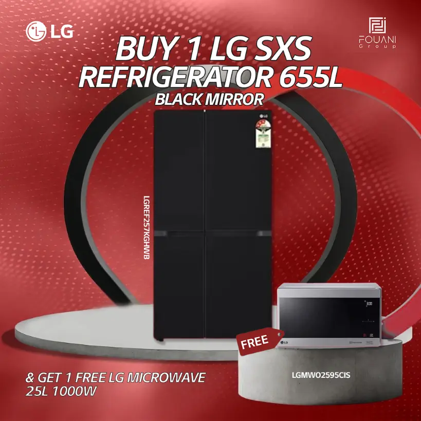 LG SxS Refrigerator 655L (GC-B257KGHW) Black Mirror LG SxS Refrigerator 655L (GC-B257KGHW) Black Mirror