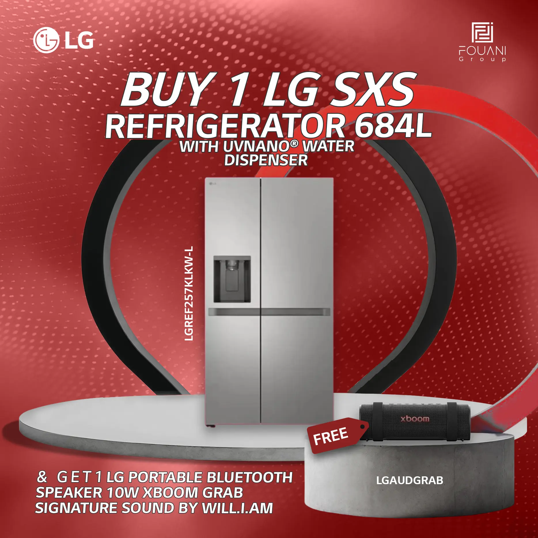 LG SxS Refrigerator 684L (GC-L257KLKW) with UVnano® Water Dispenser LG SxS Refrigerator 684L (GC-L257KLKW) with UVnano® Water Dispenser
