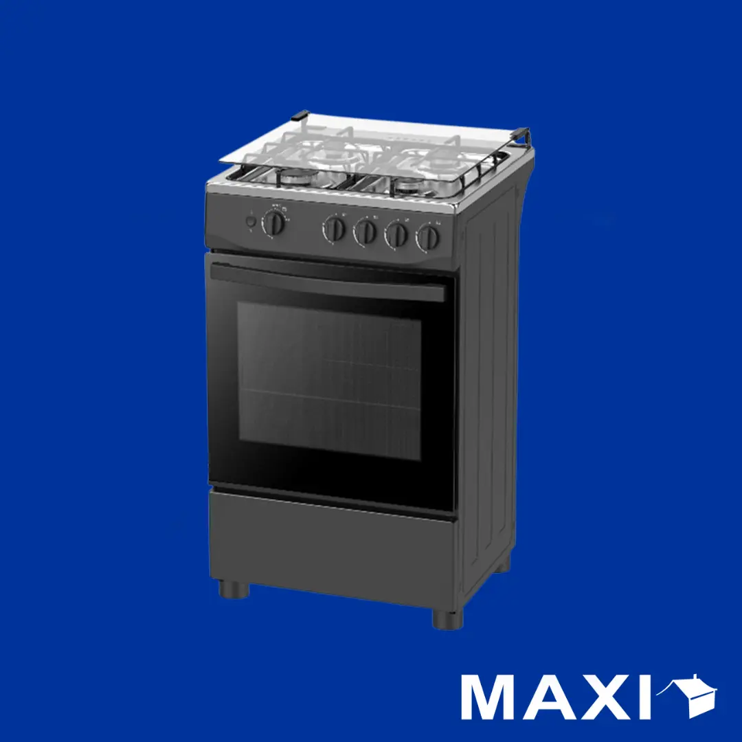 Maxi Gas Cooker 60x60 CM (4) Burners Stainless Steel & Black (60MG4G088)