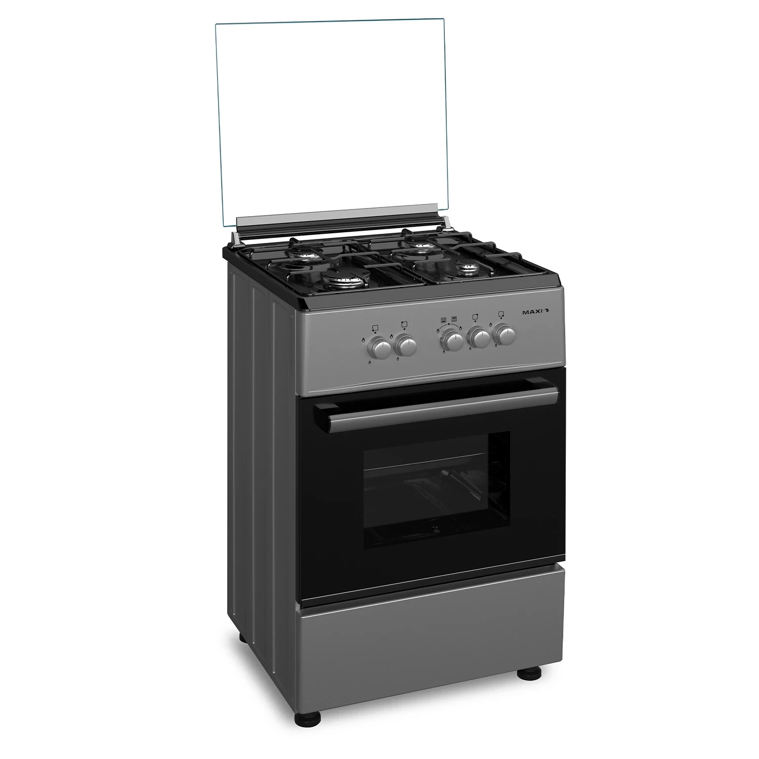 Maxi Gas Cooker 60x60 CM (4) Burners Black & Grey (BASIC)