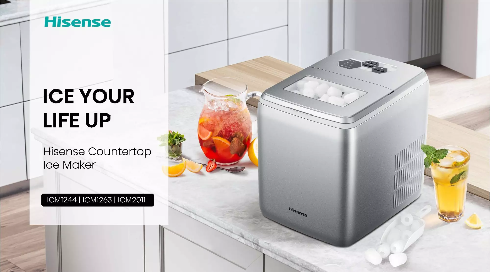 Hisense Ice Maker 12KG/24h 1000mL water tank (ICM1263) Hisense Ice Maker 12KG/24h 1000mL water tank (ICM1263)