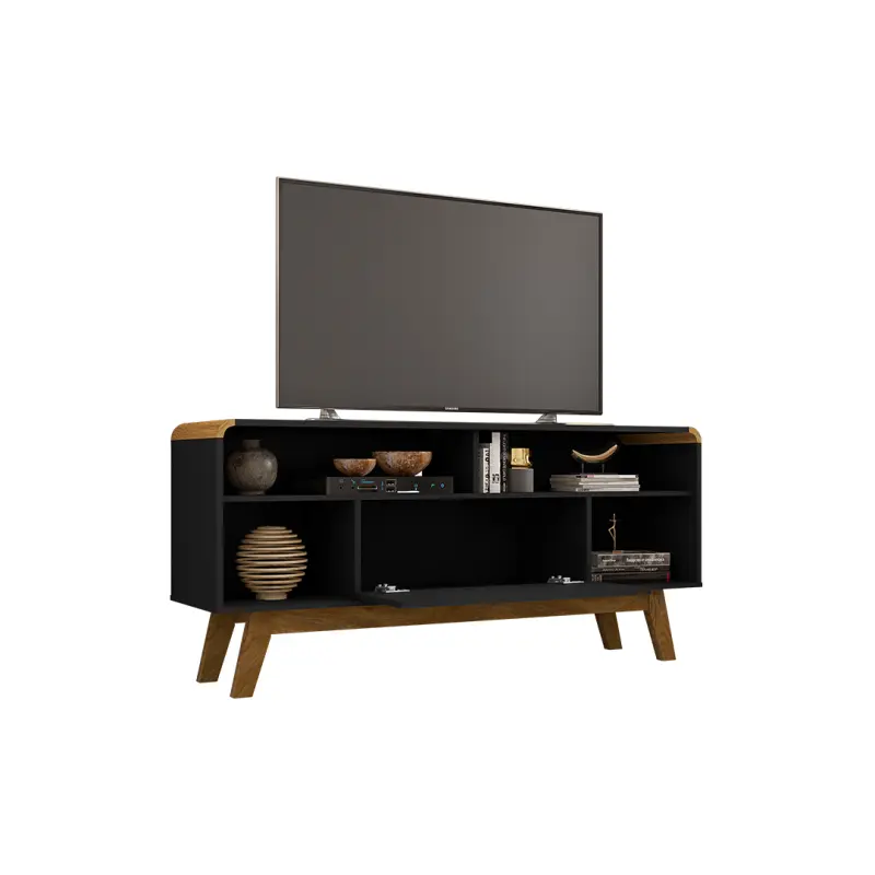 Maxi Lazuli TV Stand 135CM (Matte Black / Cinamomo)