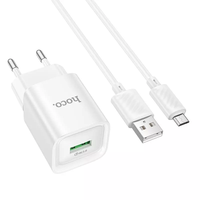 C145A Charm Single Port QC3.0 Charger Set(Micro)(EU)