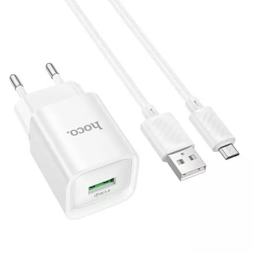 C145A Charm Single Port QC3.0 Charger Set(Micro)(EU)