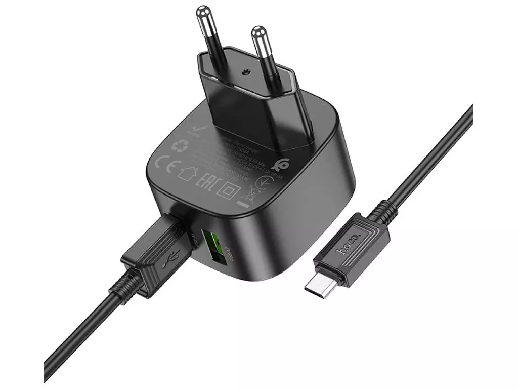 CS34A Rayo, dual USB-A 18W port wall charger MICRO