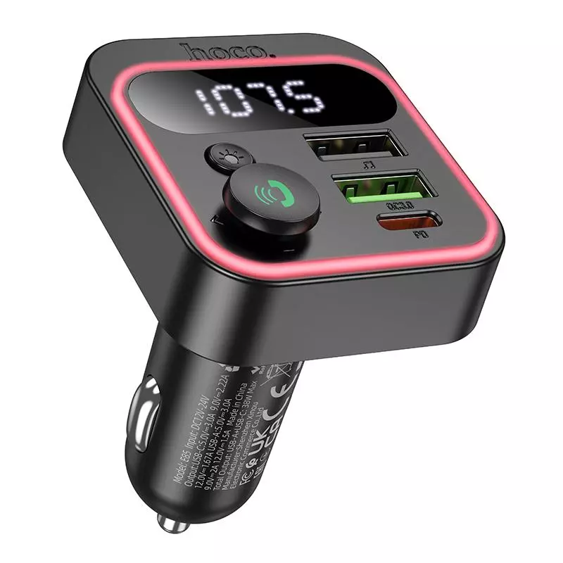 E85 Tiger PD20W+QC3.0 Car BT FM Transmitter