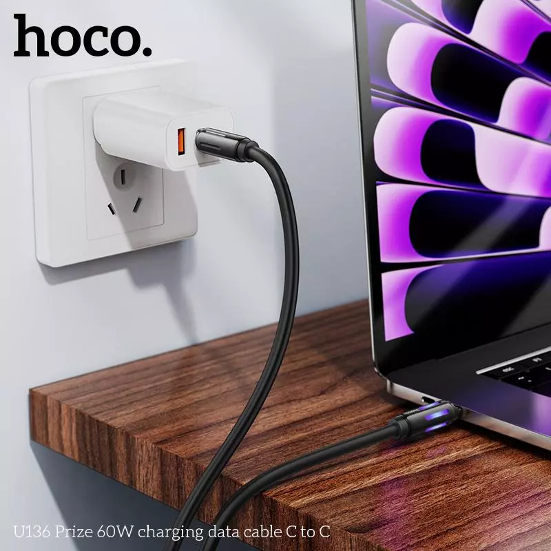 U136 60W Zinc Alloy USB C To USB C Cable