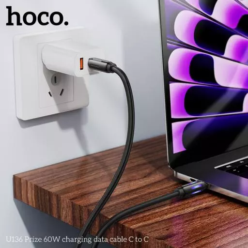 U136 60W Zinc Alloy USB C To USB C Cable