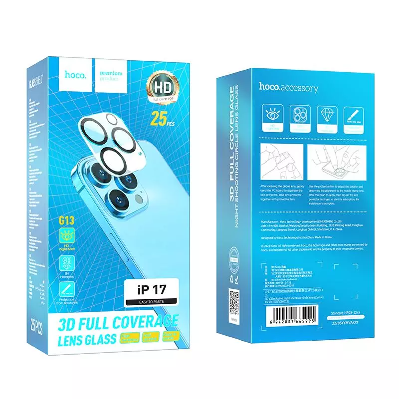 IP17PRO(25PCS)(G13) 3D All-inclusive Night Shooting Circle Lens Glass Set For