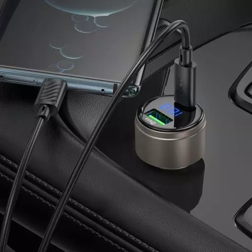 Z57B Glorious 63W Dual-port Digital Display PD45W+QC3.0 Car Charger