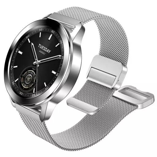 WH07 May Series Two-section Double Magnetic Buckle Milanese Strap(22mm)