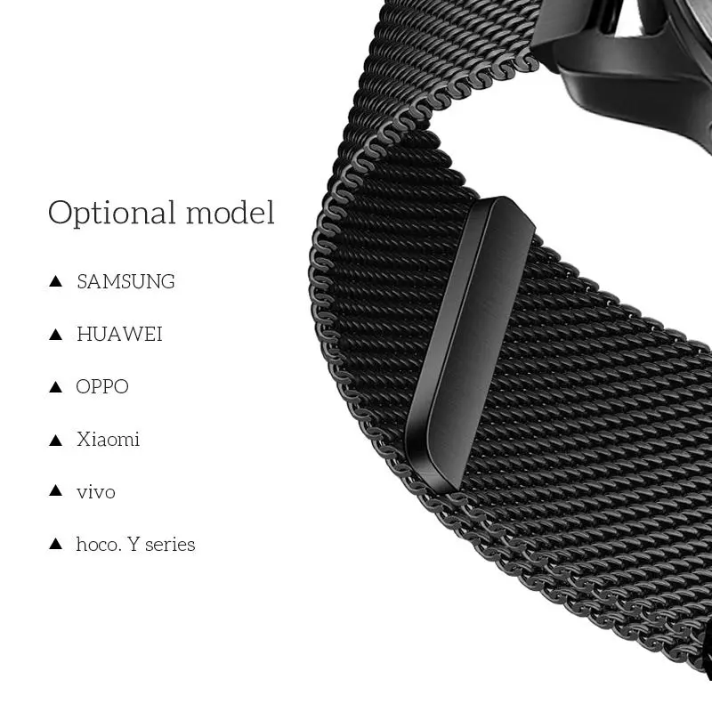 WH07 May Series Two-section Double Magnetic Buckle Milanese Strap(22mm)