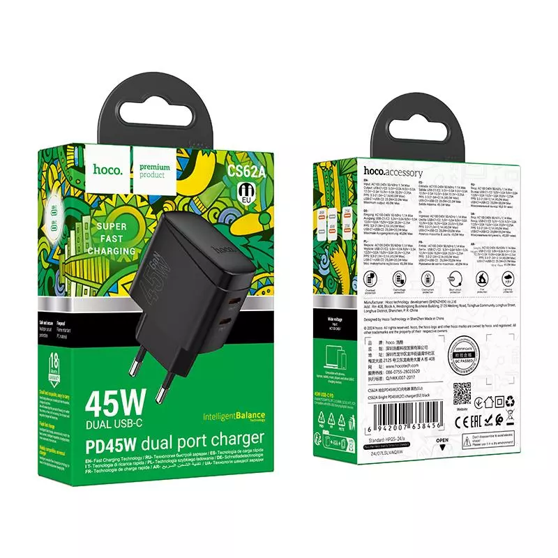 CS62A ADAPTER 45W PD Power And Multiple Fast Charging
