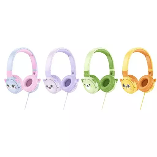W61 Voice Children's Head-mounted Wired Earphones - Sun Yellow
