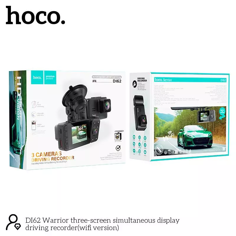 DI62 Warrior Three-screen Simultaneous Display Driving Recorder(wifi Version)