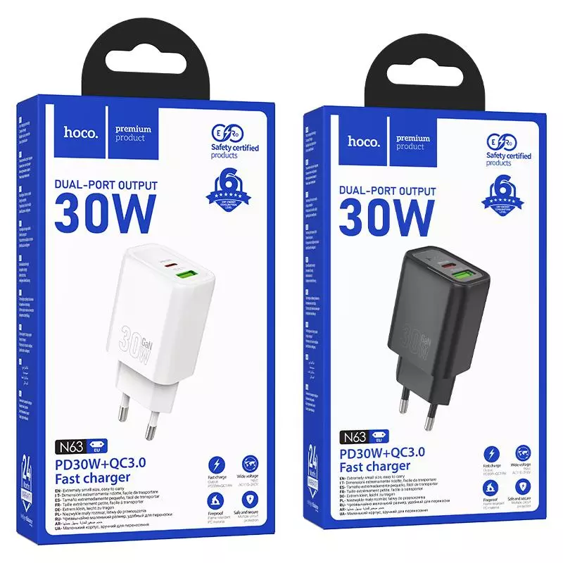 N63 Gentle PD30W+QC3.0 charger(EU)