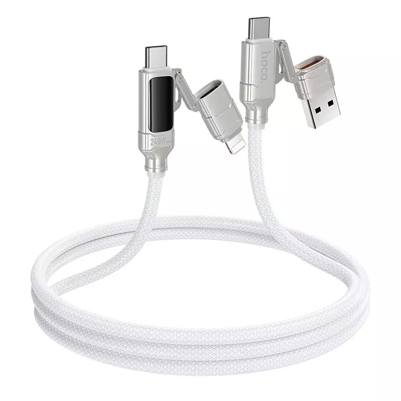U152 Fortune 240W 4-In-1 Charging Data Cable With Display USB/C To IP/C U152 Fortune 240W 4-In-1 Charging Data Cable With Display USB/C To IP/C
