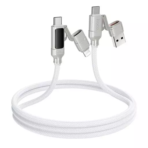 U152 Fortune 240W 4-In-1 Charging Data Cable With Display USB/C To IP/C
