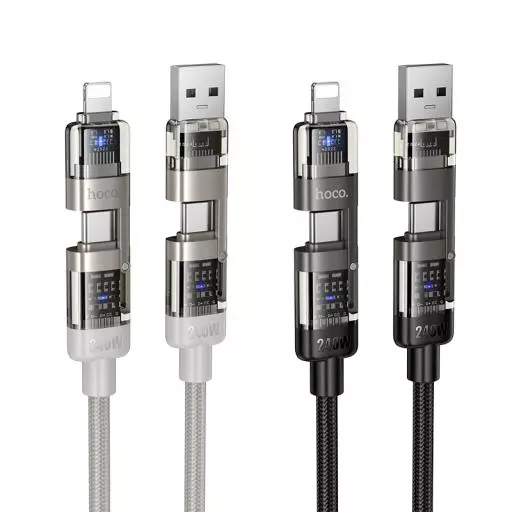 U151 Goldsmith 240W 4-In-1 Charging Data Cable USB/C To IP/C