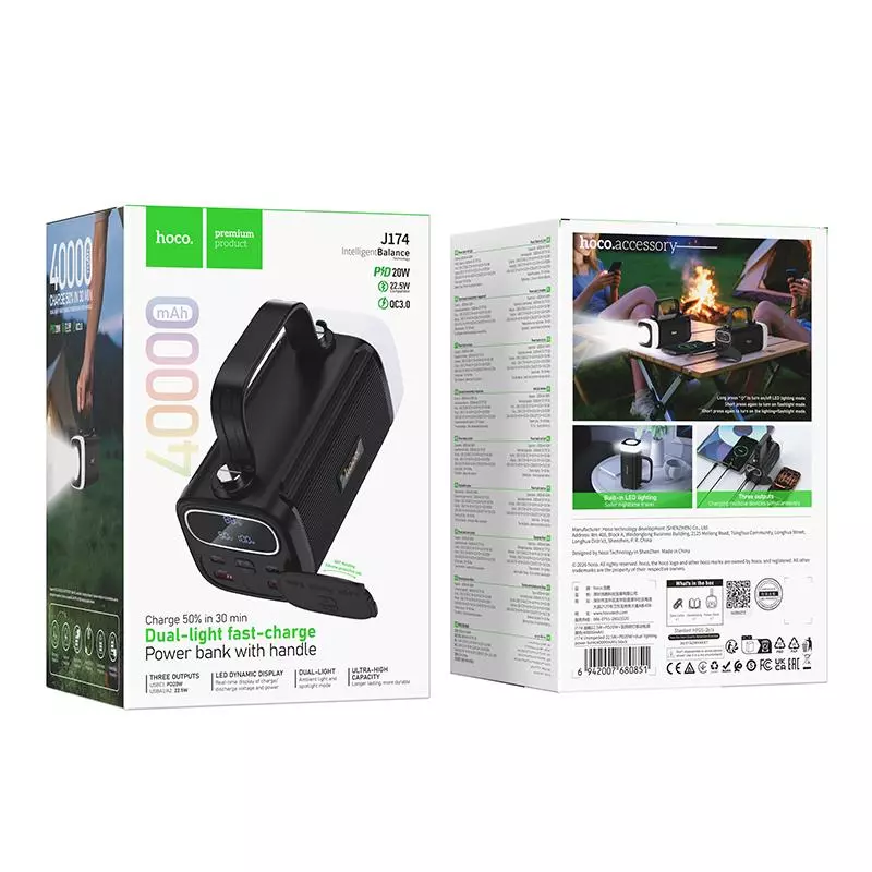 J174 Unimpeded 22.5W+PD20W+dual Lighting Power Bank(40000mAh)