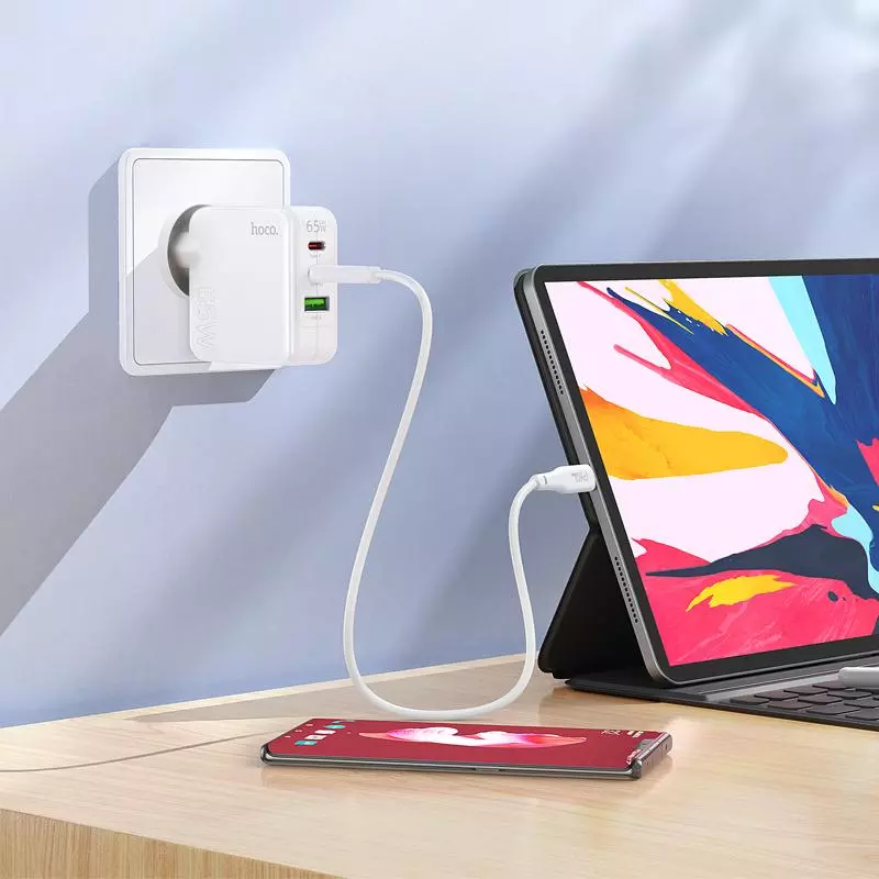 C115A Header PD65W  GaN Three-port(2C1A) Charger(EU)