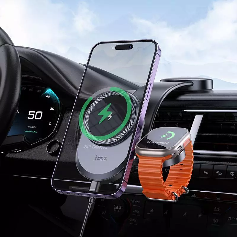 HW28 Excelso 2-In-1 Wireless Fast Charging Car Holder(center Console)