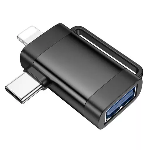 UA31F IP Male/Type-C Male To USB Female OTG 2-In-1 Adapter