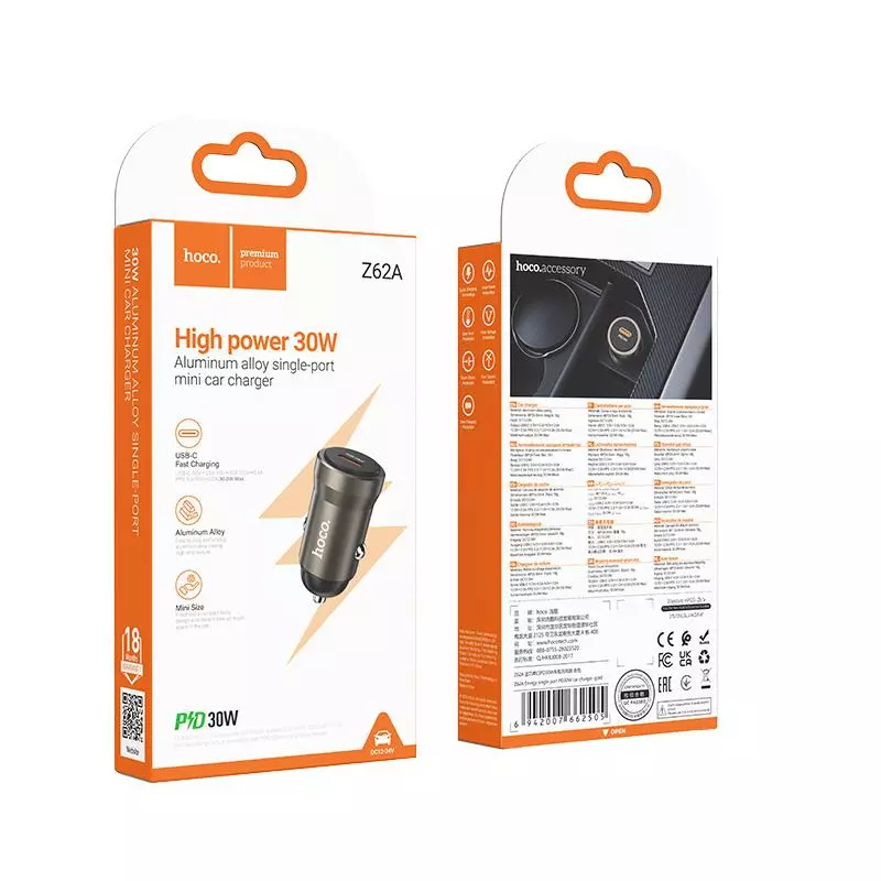Z62A Energy Car Adapter Single Port PD 30W