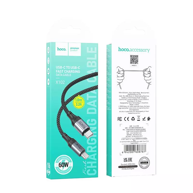 X102 Fresh 60W Charging Data Cable Type-C To Type-C
