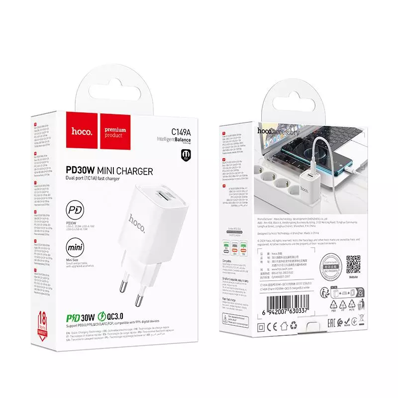 C149A Charm PD30W+QC3.0 Charger(EU)