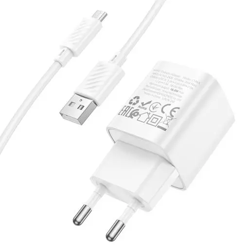 C145A Charm Single Port QC3.0 Charger Set(Micro)(EU)