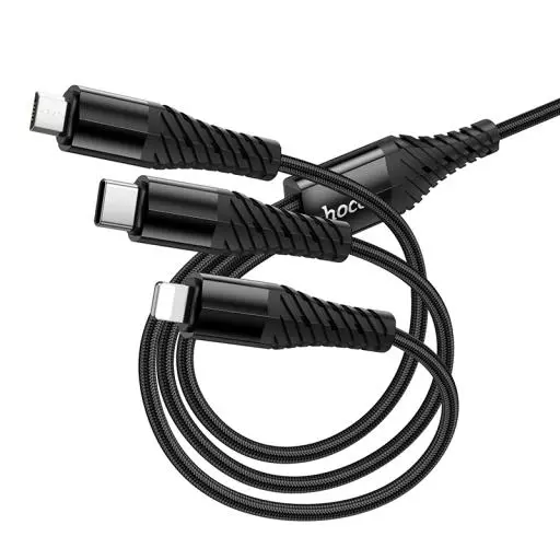 X123 Victory 3-In-1 Charging Cable(USB/C To IP+C+Micro)