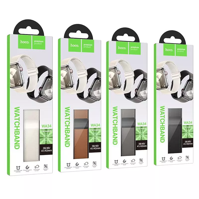 WA34 Basic Series Two-section Double Magnetic Buckle Silicone Leather Strap(44/45/46/49mm) WA34 Basic Series Two-section Double Magnetic Buckle Silicone Leather Strap(44/45/46/49mm)