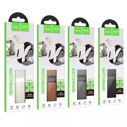WA34 Basic Series Two-section Double Magnetic Buckle Silicone Leather Strap(44/45/46/49mm)