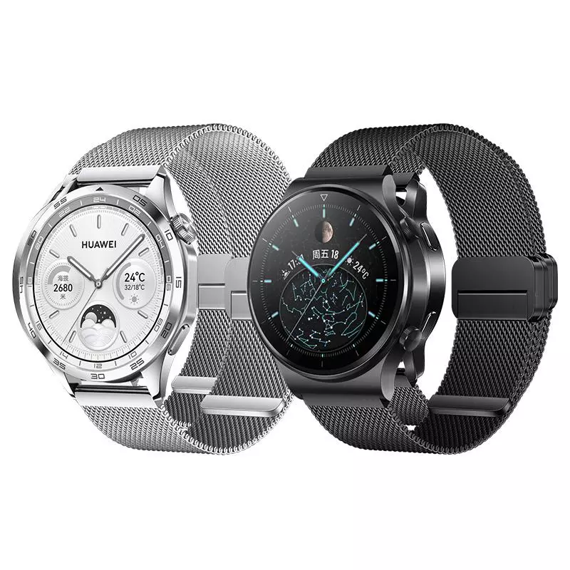 WH07 May Series Two-section Double Magnetic Buckle Milanese Strap(20mm)