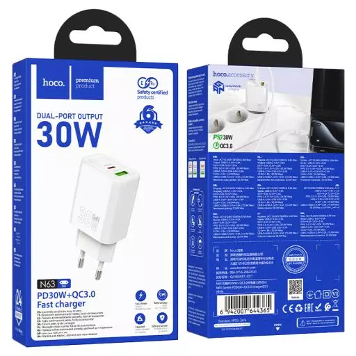 N63 Gentle PD30W+QC3.0 charger(EU)