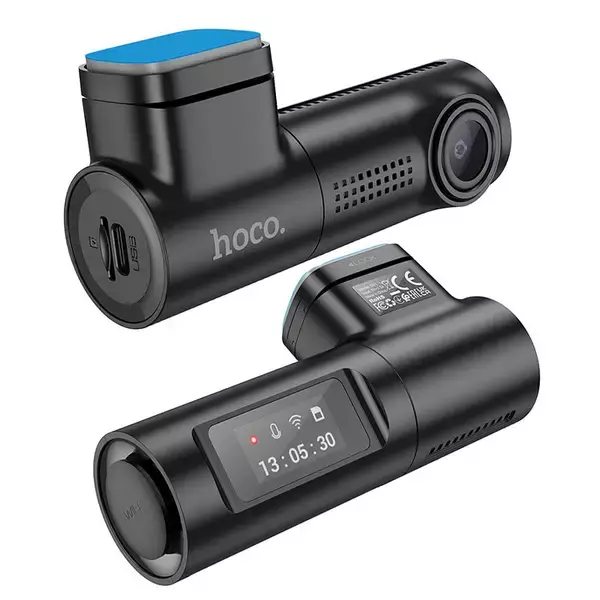 DV1, car dash cam with TFT display, 1080p resolution, 140° overview.