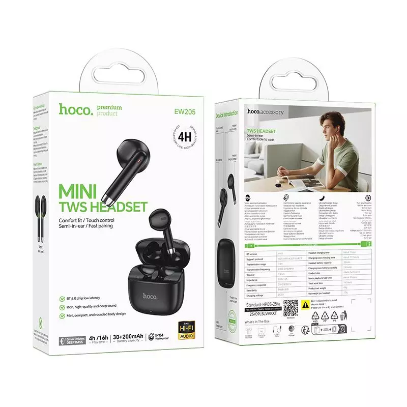 EW205 Peaceful True Wireless BT Headset