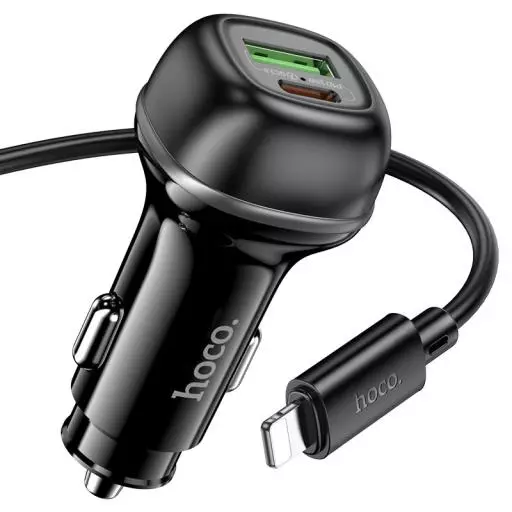 Z58A Rank 48W dual port PD30W+QC3.0 car charger set(C to IP)