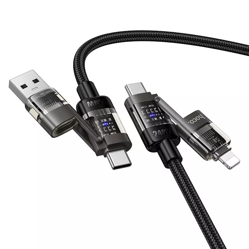 U151 Goldsmith 240W 4-In-1 Charging Data Cable USB/C To IP/C U151 Goldsmith 240W 4-In-1 Charging Data Cable USB/C To IP/C