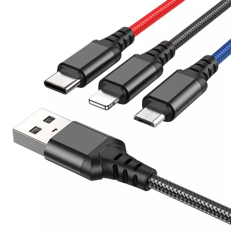 X76 3-in-1 Super charging cable(iP+Type-C+Micro) (1M)