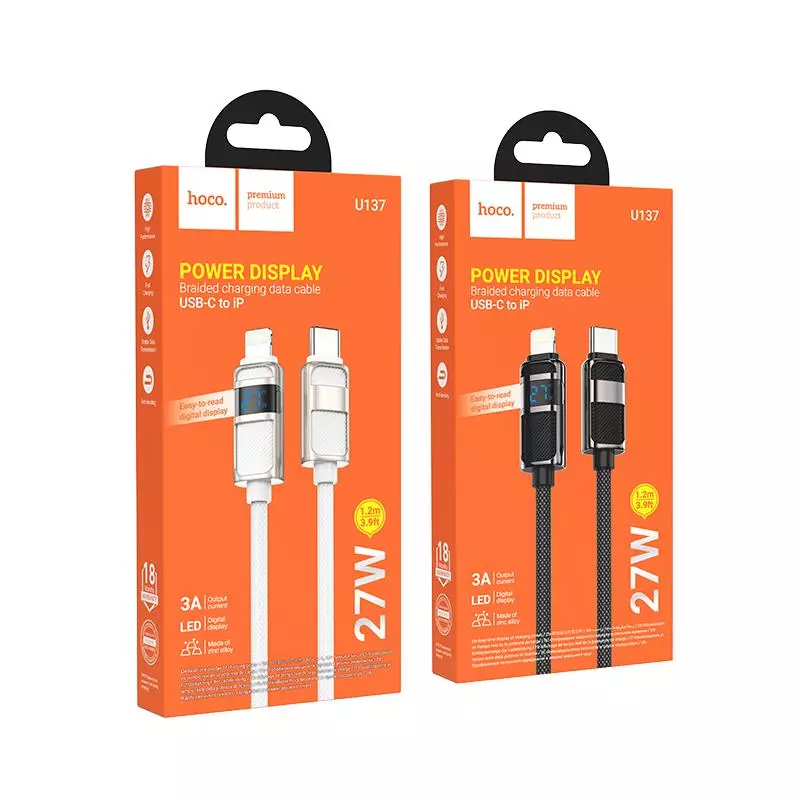 U137 Line PD Charging Data Cable With Display IP