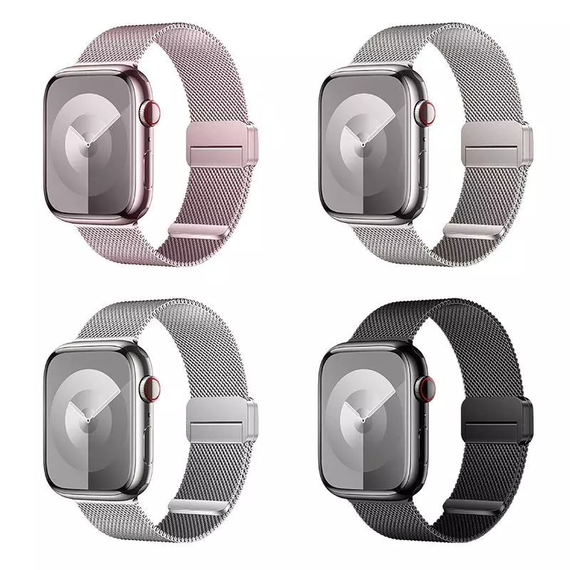WA26 May Series Two-section Double Magnetic Buckle Milanese Strap (44/45/46/49Mm)