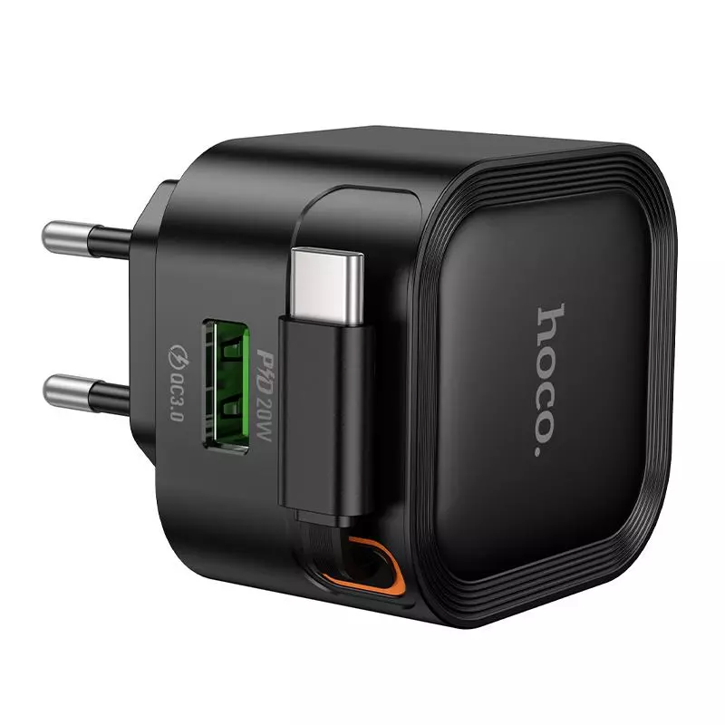 C154A Changer PD20W+QC3.0 Charger With Telescopic Cable(EU)