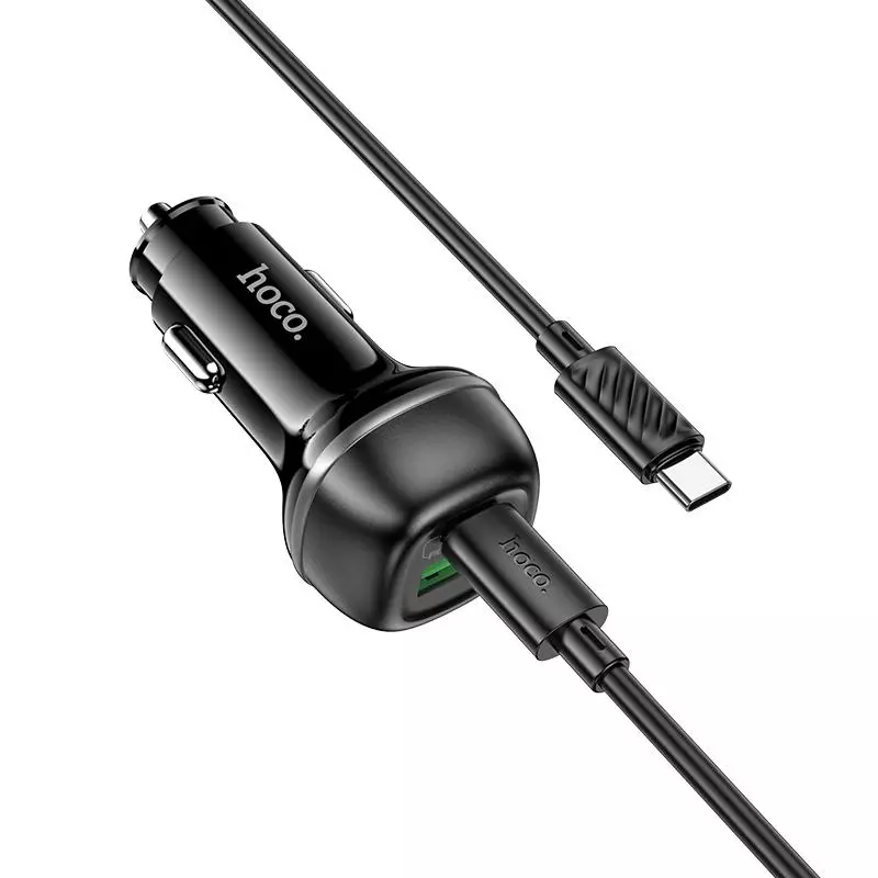 Z58A Rank 48W dual port PD30W+QC3.0 car charger set(C to IP)